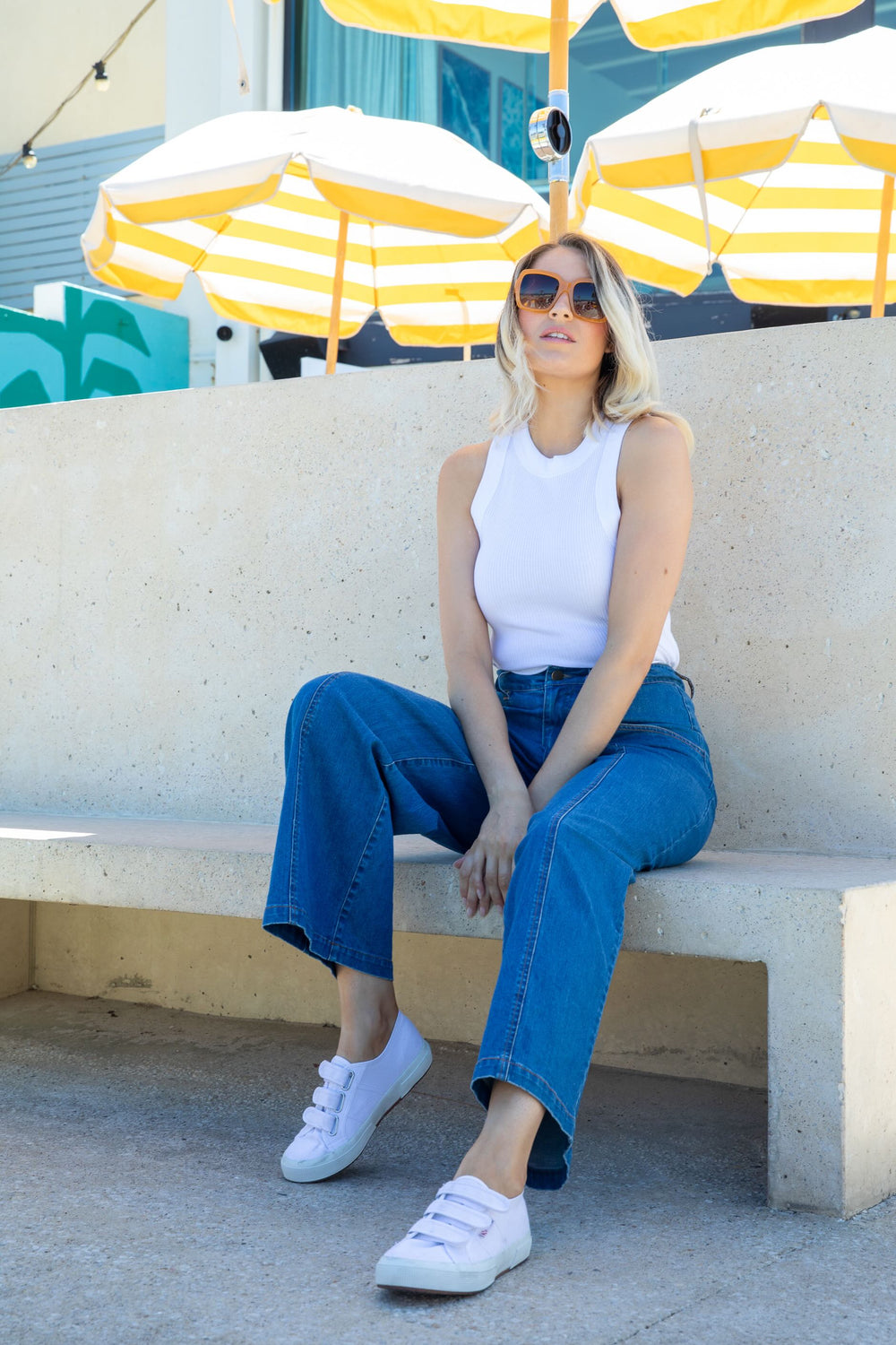 High Waisted Denim Pants (Vintage Wash)