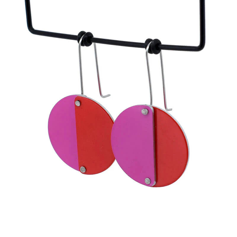 RED AND PINK - Colour Theory  Earrings by Kitty Came Home