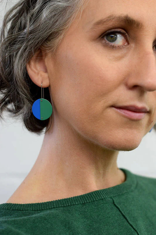 BLUE AND GREEN - Colour Theory  Earrings by Kitty Came Home