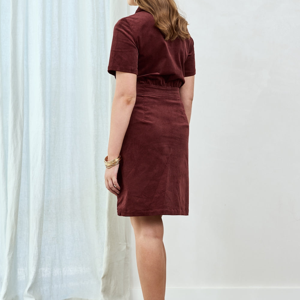 
                      
                        BURGUNDY Cord Zip It Good Dress
                      
                    