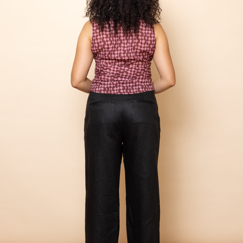 
                      
                        BURGUNDY Mini Geo Waist-Wrap Top
                      
                    