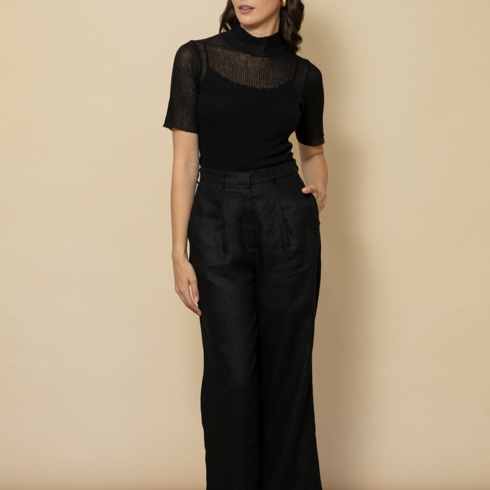 
                      
                        BLACK Linen Tailored Pants
                      
                    