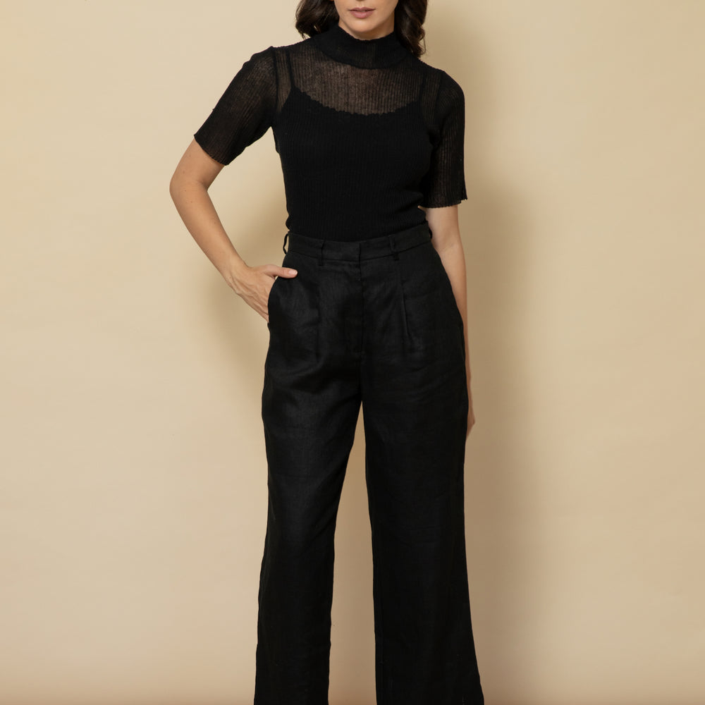 
                      
                        BLACK Linen Tailored Pants
                      
                    