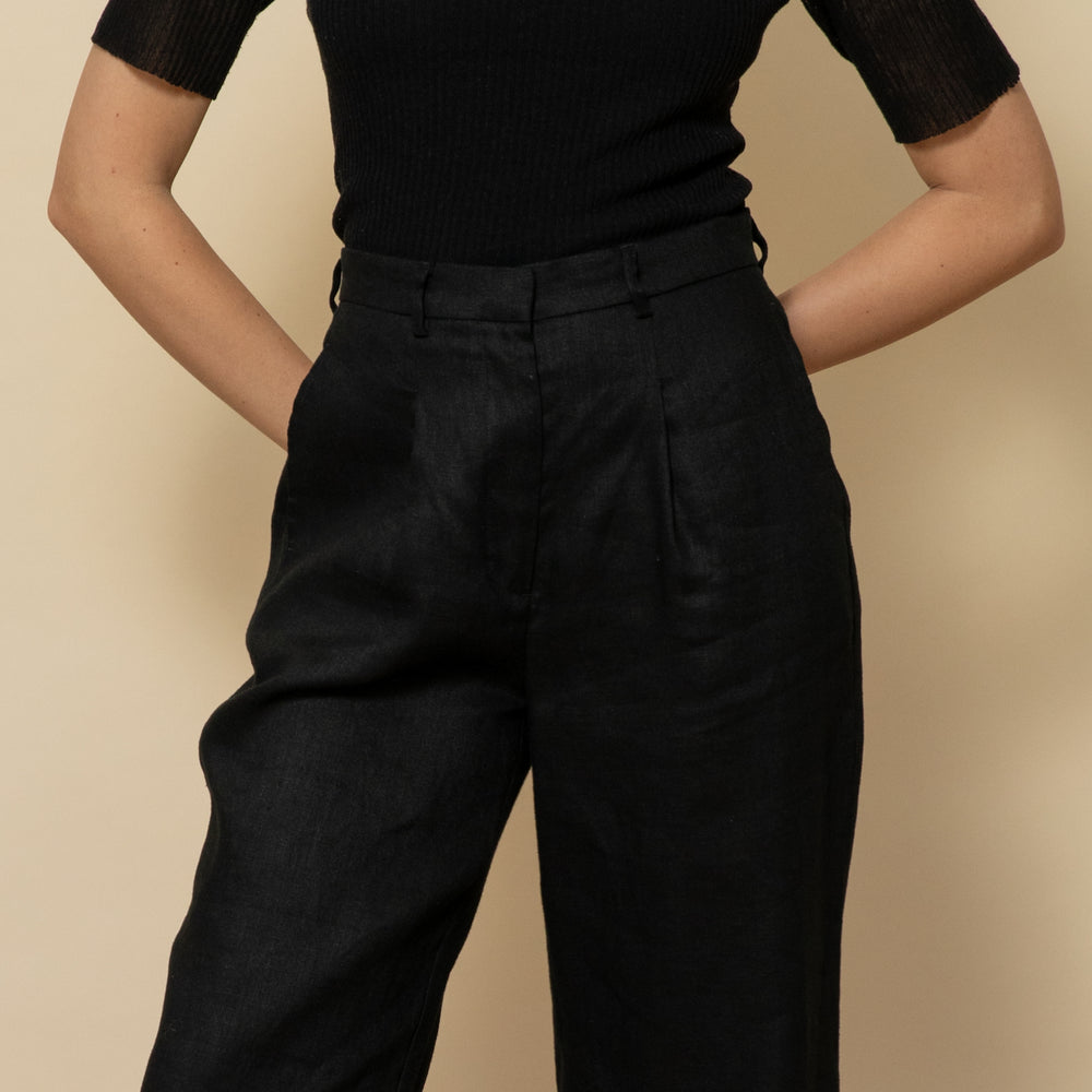 
                      
                        BLACK Linen Tailored Pants
                      
                    