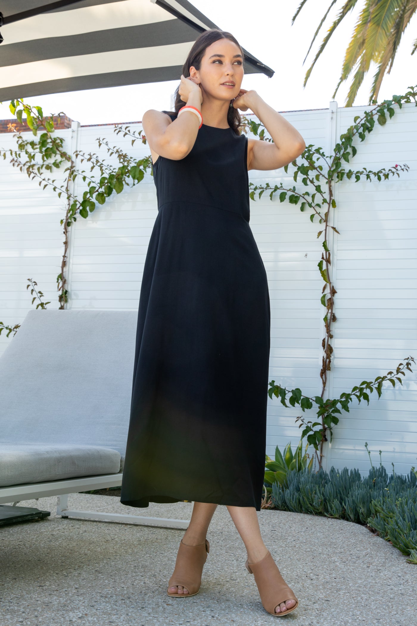 Black Sleeveless Maxi Dress Eco Vero Viscose