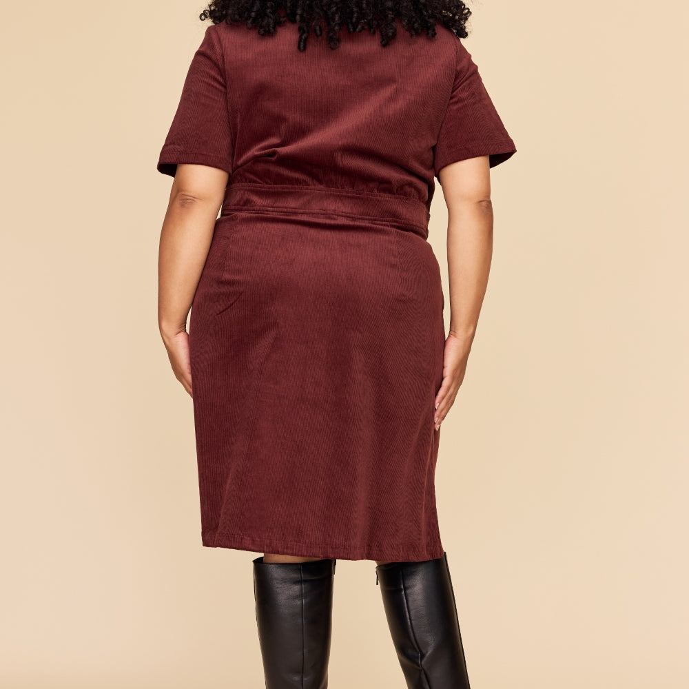 
                      
                        BURGUNDY Cord Zip It Good Dress
                      
                    