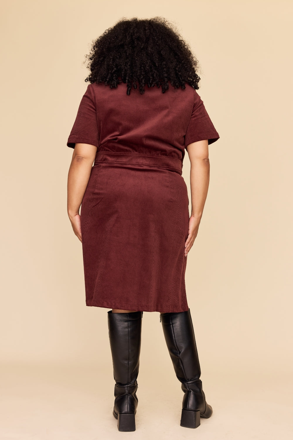 BURGUNDY Cord Zip It Good Dress