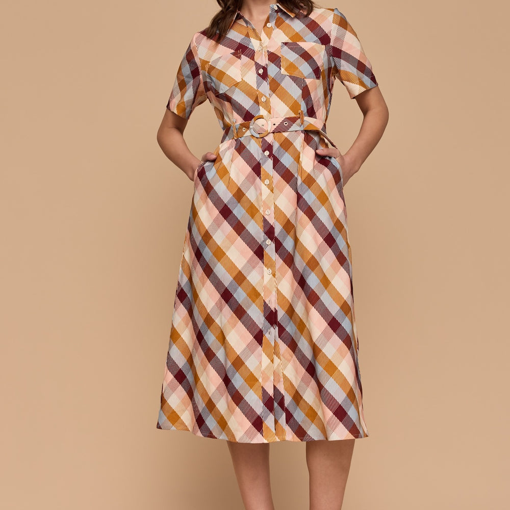 CHECKERED LOVE Shirt Dress
