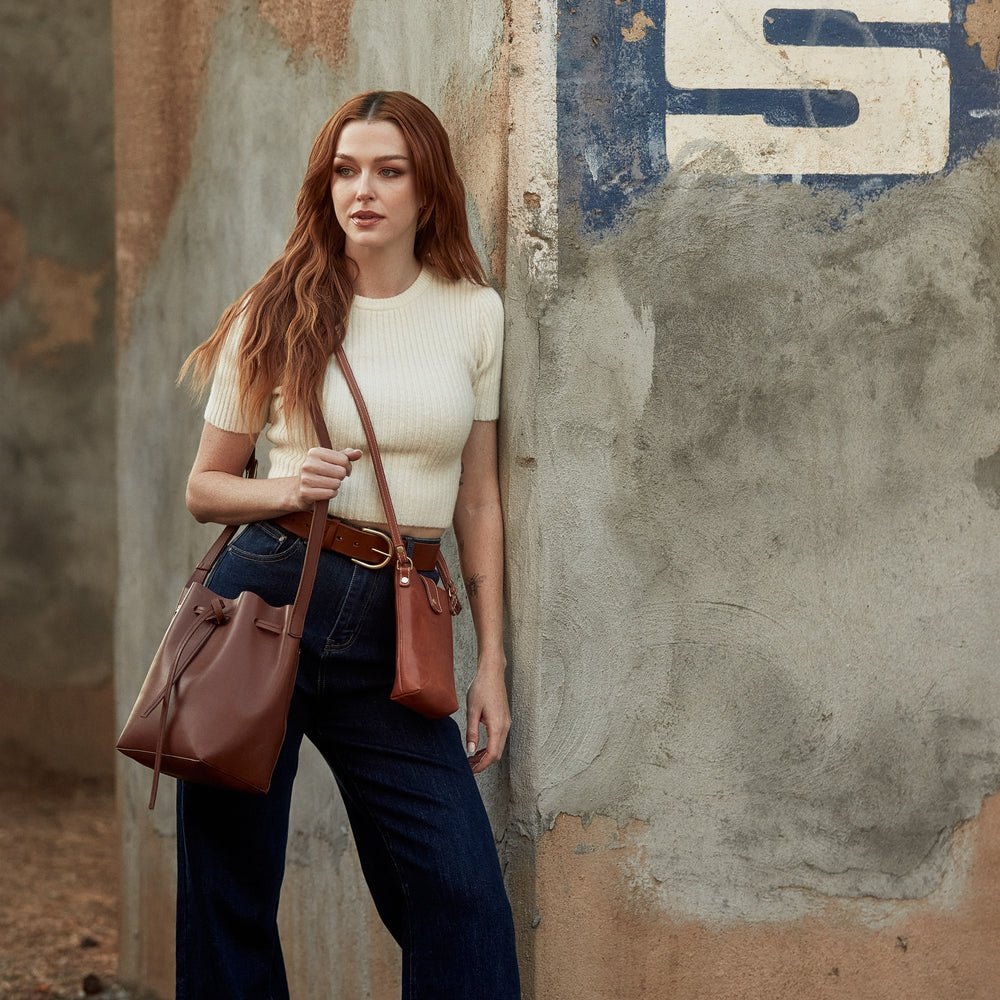 
                      
                        BUCKET LIST Bag by Byrd Studio - Chestnut Brown Leather
                      
                    