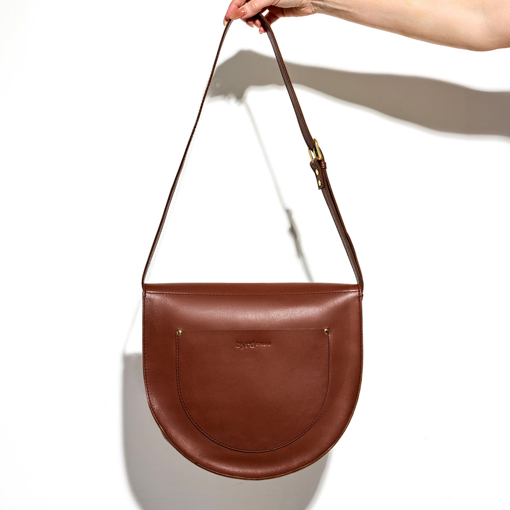 NEW MOON Saddle Bag by Byrd Studio - Chestnut Brown Leather