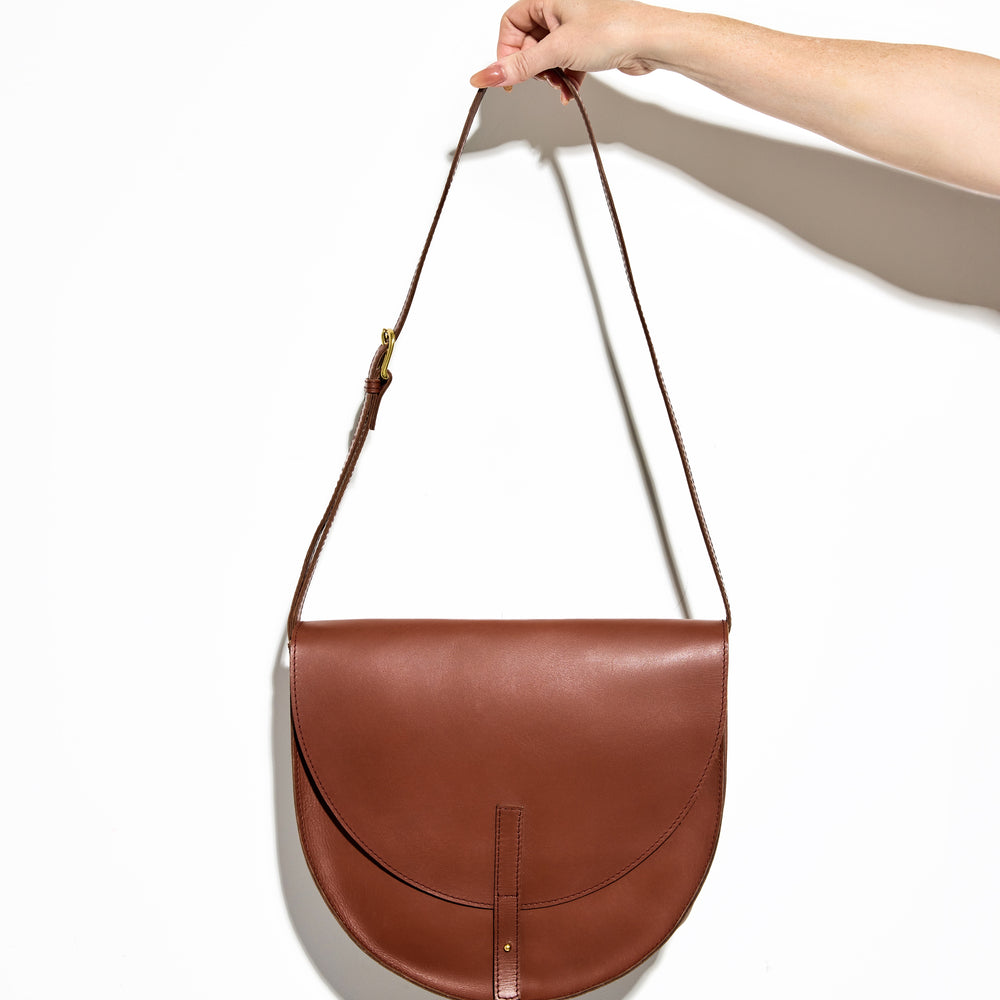 NEW MOON Saddle Bag by Byrd Studio - Chestnut Brown Leather