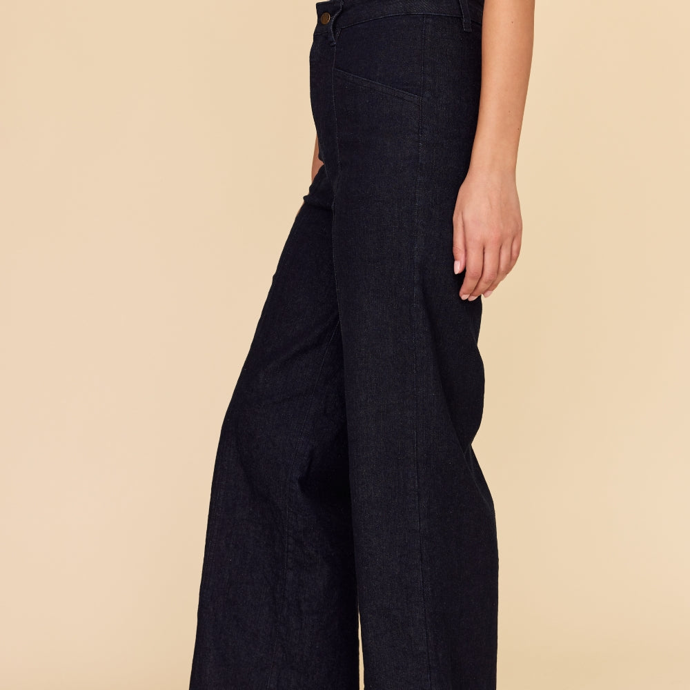 
                      
                        DARK INDIGO Denim High Waisted Jeans
                      
                    