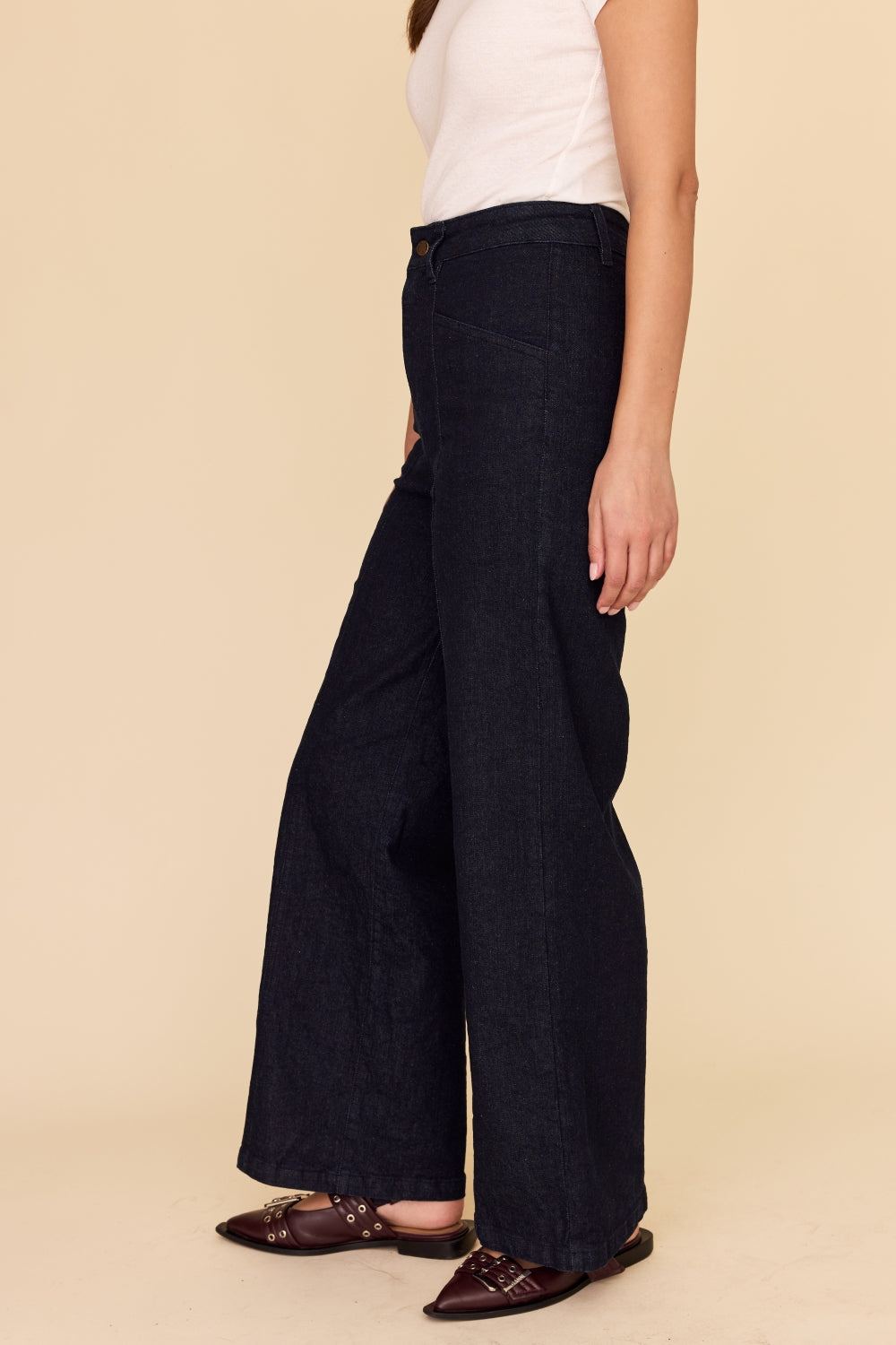 DARK INDIGO Denim High Waisted Jeans