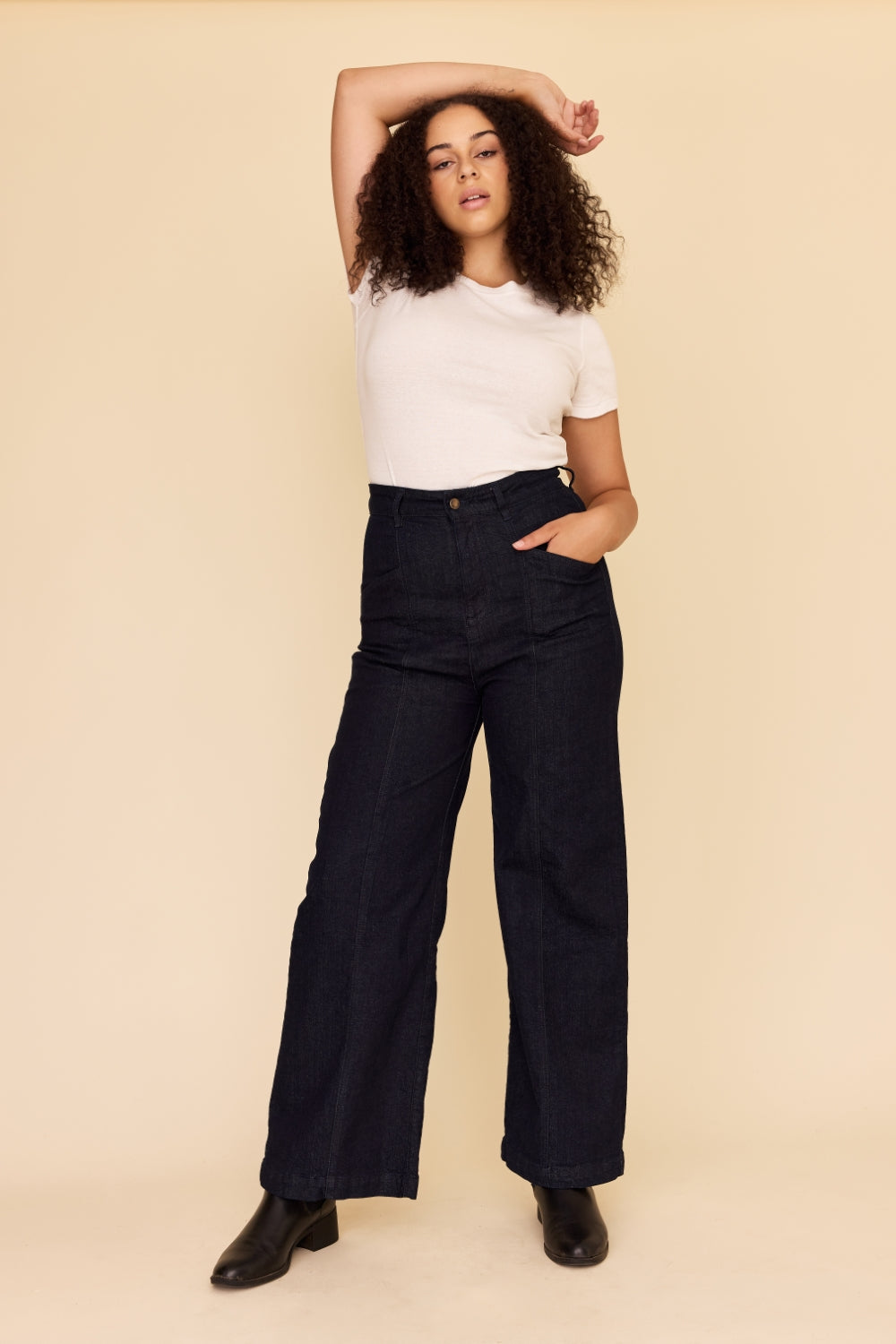 DARK INDIGO Denim High Waisted Jeans
