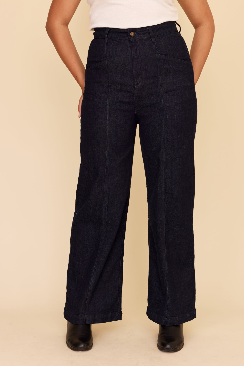 DARK INDIGO Denim High Waisted Jeans