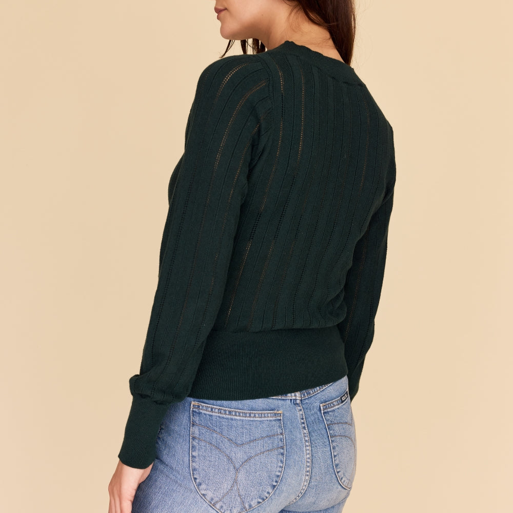 
                      
                        DEEP GREEN Cotton Cashmere Pointelle Knit Jumper
                      
                    