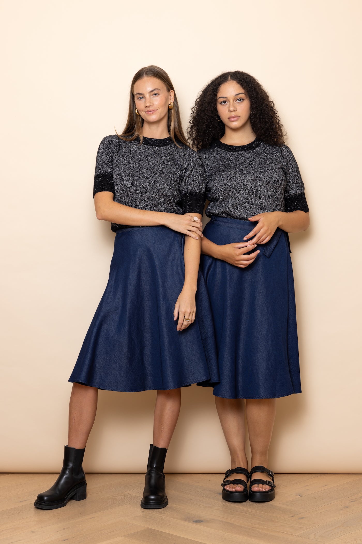 DENIM CHAMBRAY Wrap Skirt