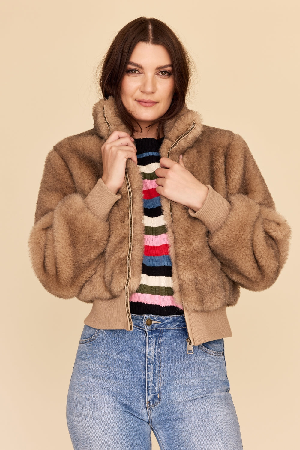 FAUX FUR Bomber Jacket