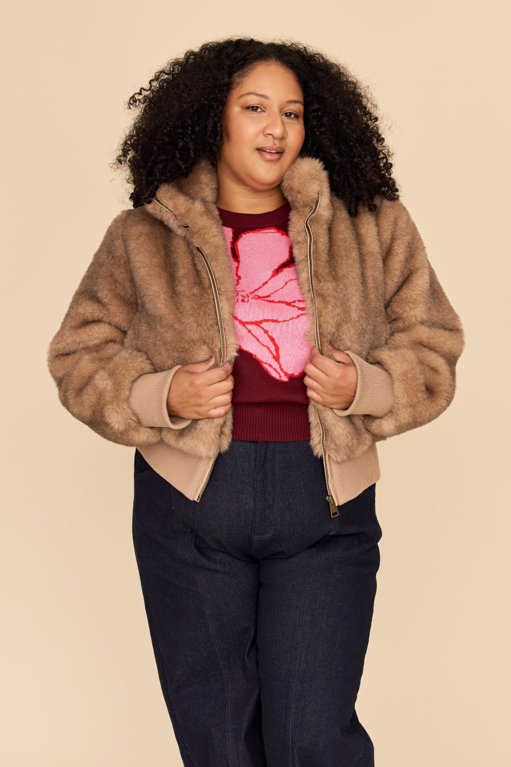 FAUX FUR Bomber Jacket