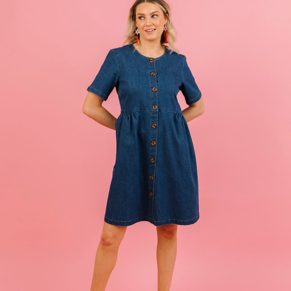 
                      
                        Denim Smock Dress
                      
                    