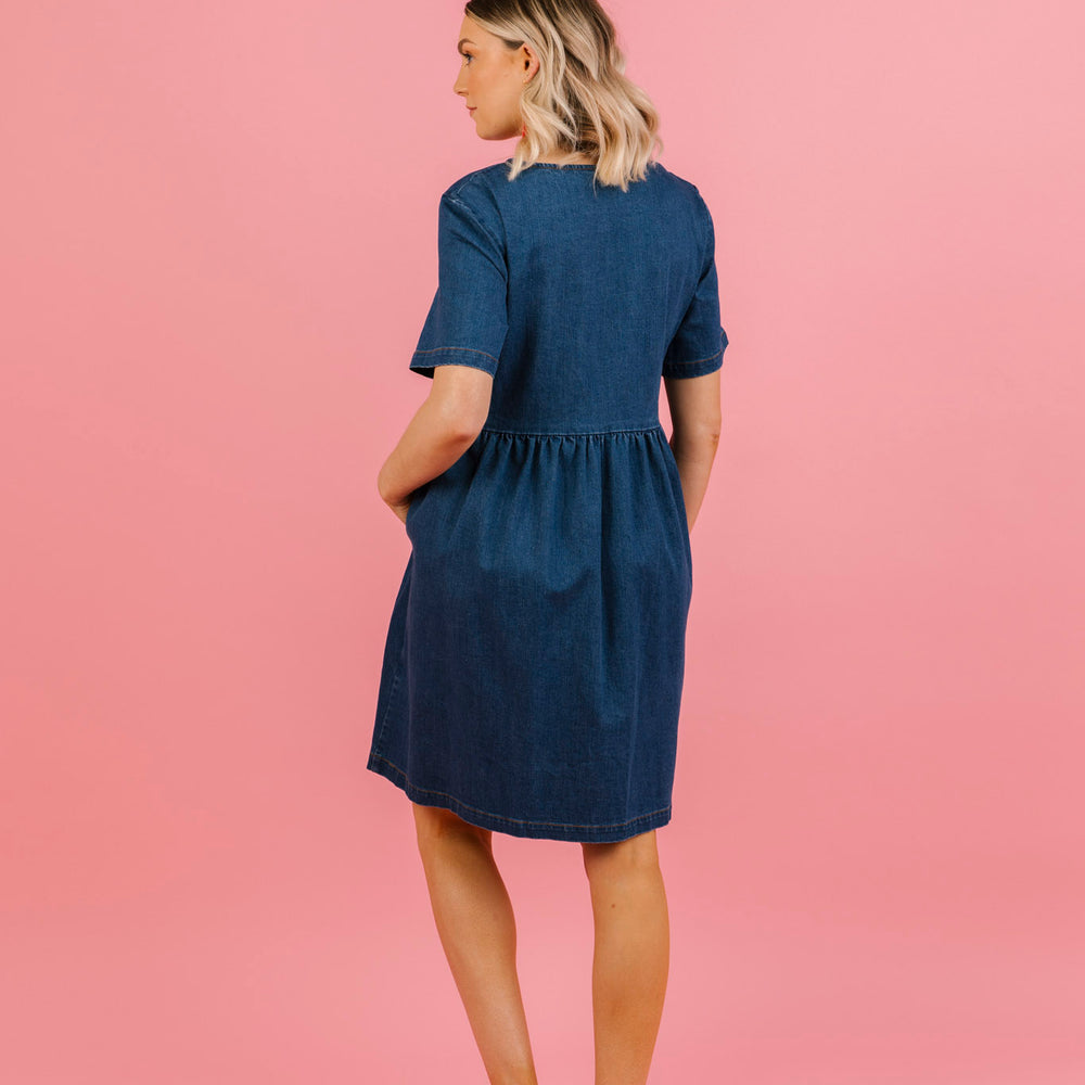 
                      
                        Denim Smock Dress
                      
                    