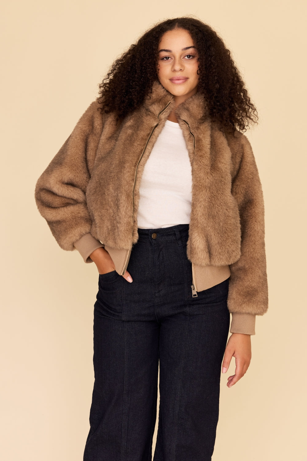 FAUX FUR Bomber Jacket