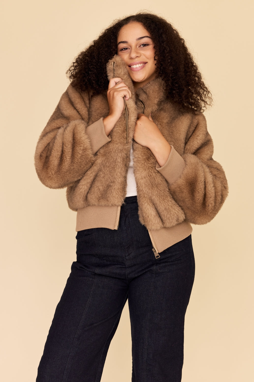 FAUX FUR Bomber Jacket