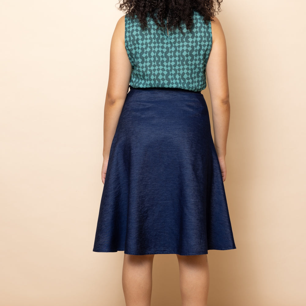 
                      
                        DENIM CHAMBRAY Wrap Skirt
                      
                    