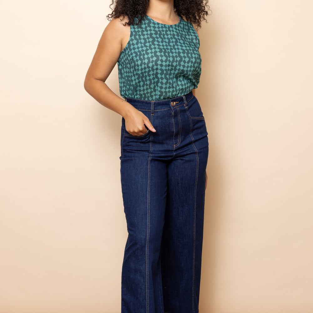 Indigo Denim High Waisted Pants