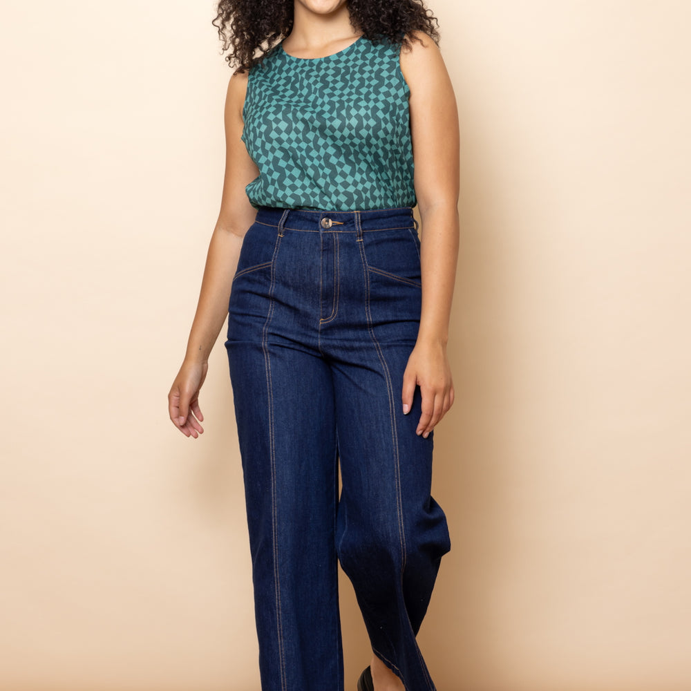 Indigo Denim High Waisted Pants