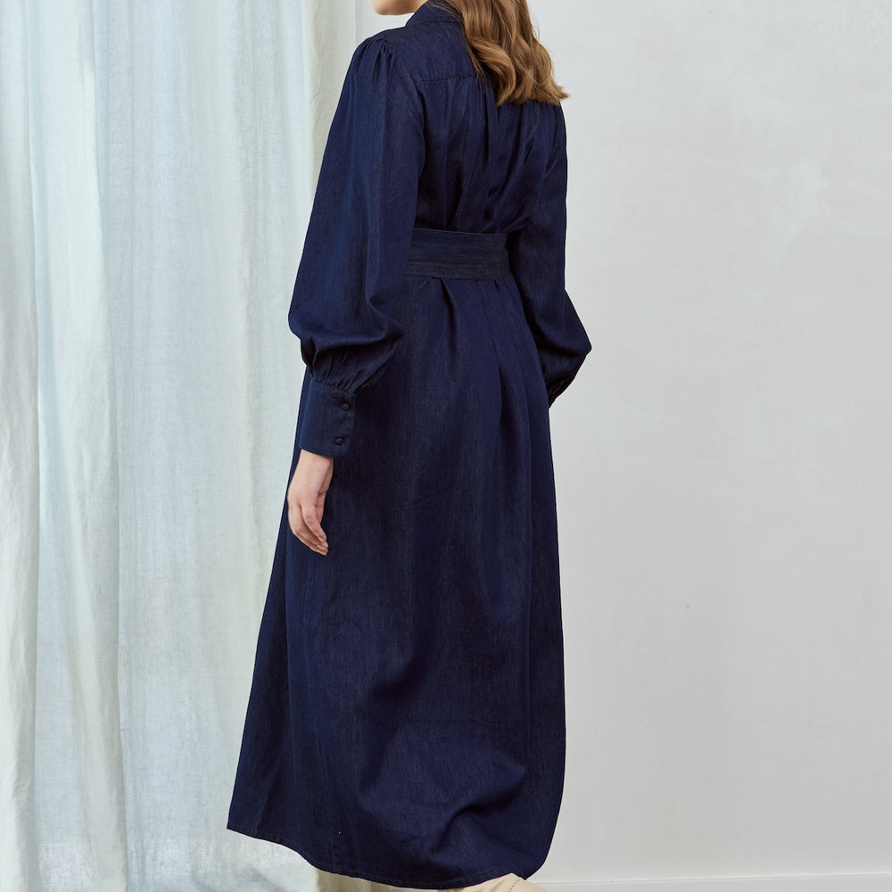 
                      
                        INDIGO CHAMBRAY Midi Shirt Dress
                      
                    