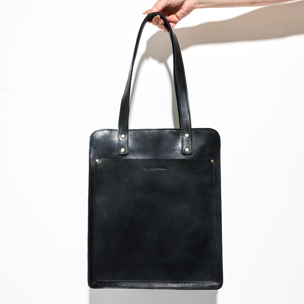 LET ME WORK IT Tote Bag by Byrd Studio - Licorice Black Leather