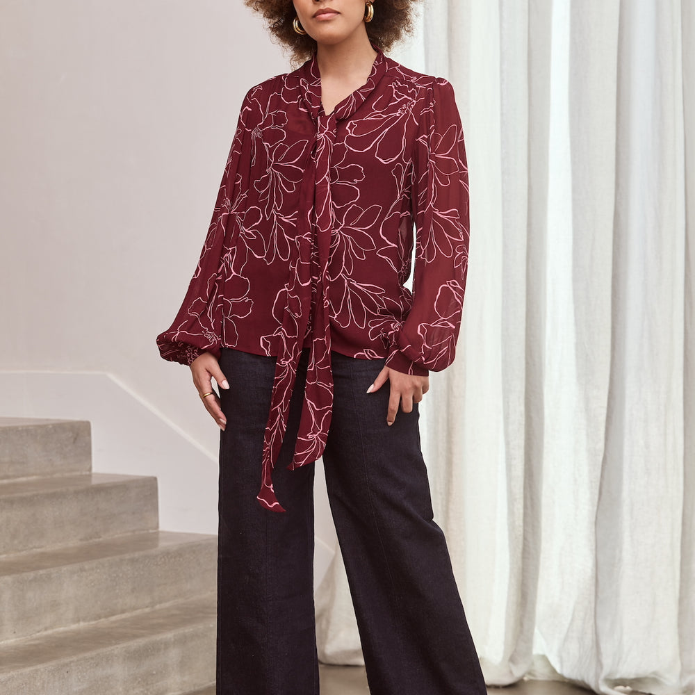 
                      
                        MAGNOLIA Tie Neck Blouse
                      
                    