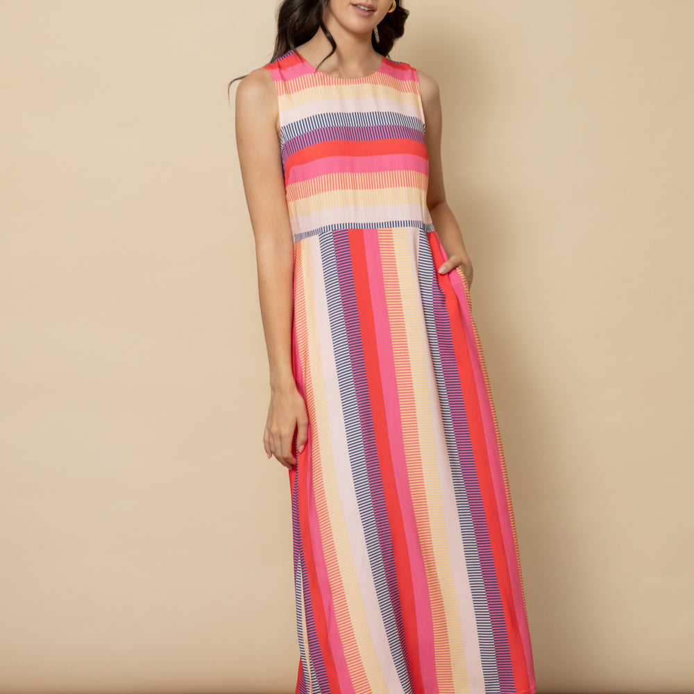 
                      
                        WHOLESALE - MIAMI STRIPE Sleeveless Shapeshifter Maxi Dress
                      
                    