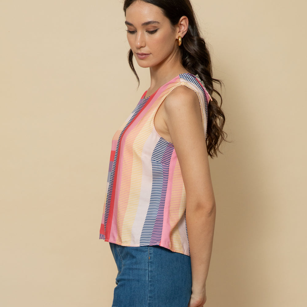 
                      
                        MIAMI STRIPE Sleeveless Top
                      
                    