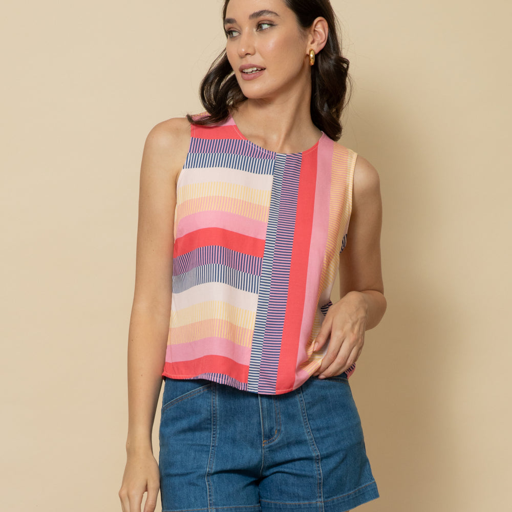 WHOLESALE - MIAMI STRIPE Sleeveless Top