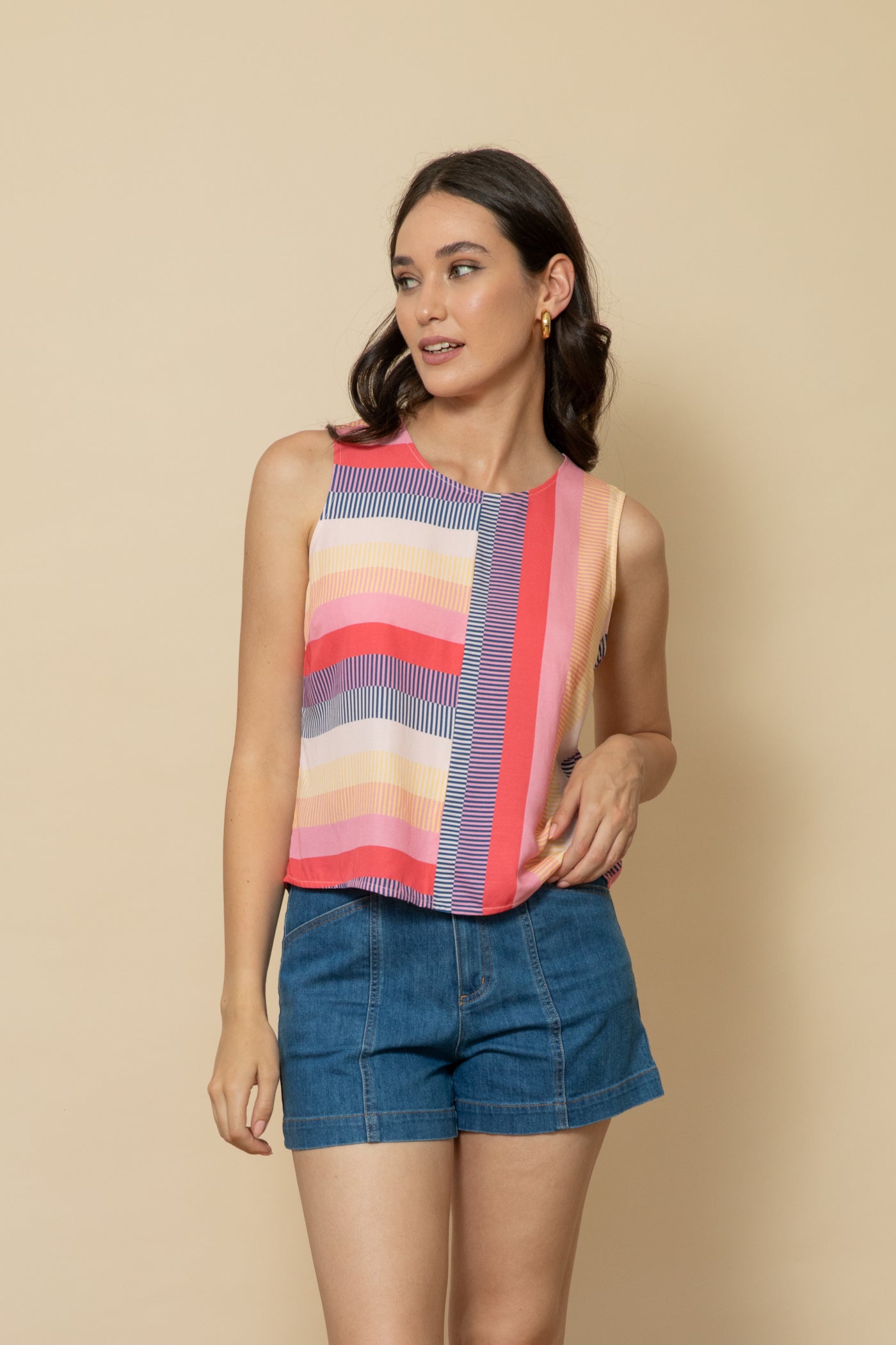 WHOLESALE - MIAMI STRIPE Sleeveless Top