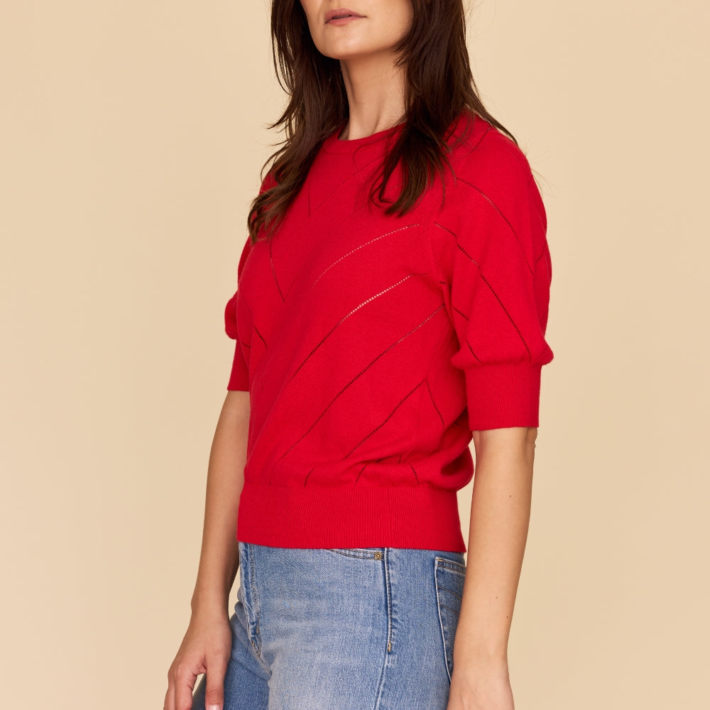 RED CHEVRON Cotton Cashmere Jumper