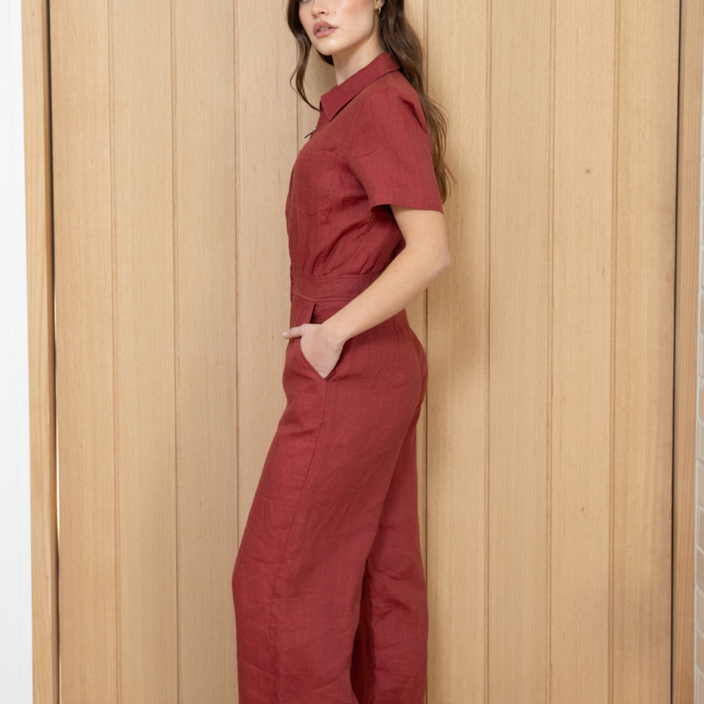 
                      
                        RUST Linen Freestyler Jumpsuit
                      
                    