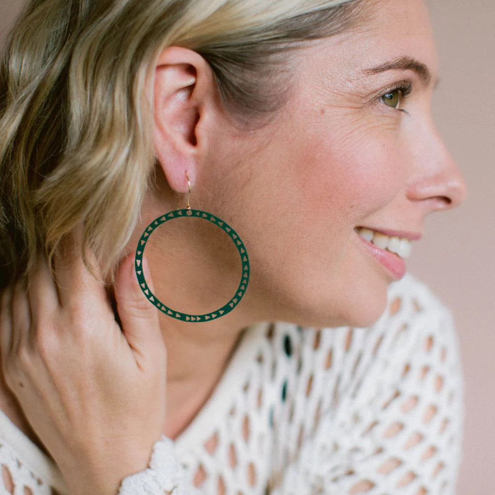 TRIANGLE HOOP Earrings in Spruce