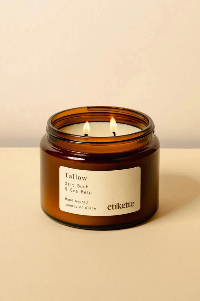 
                      
                        Tallow // Sea Salt + Bush Kelp Etikette Candle
                      
                    