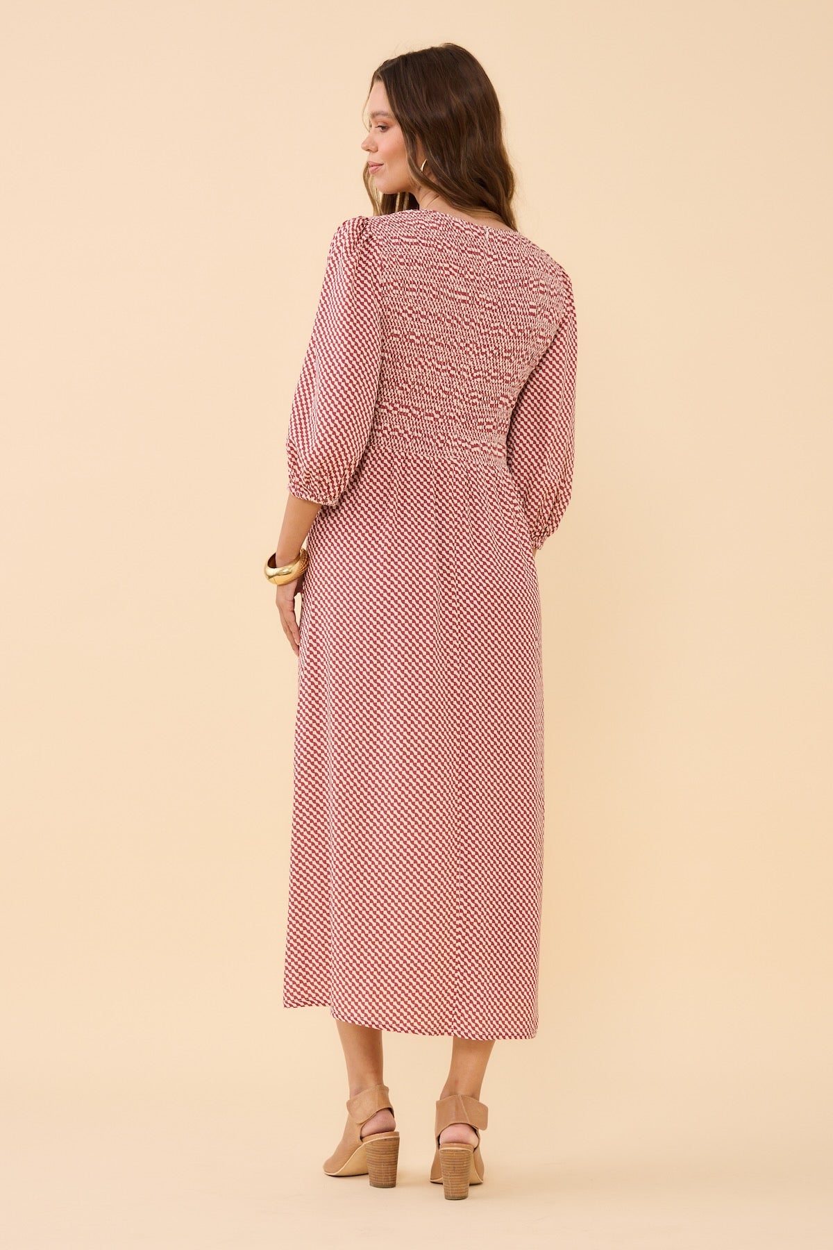 Woman wearing Tessellated Shirr Thing Dress