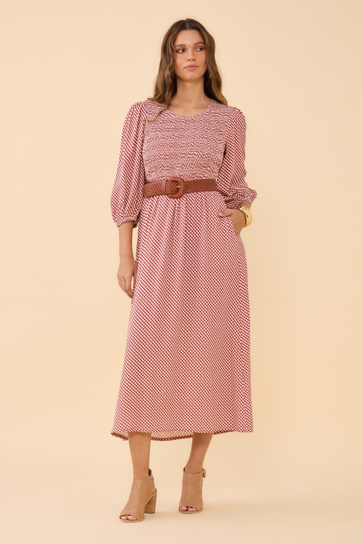 Woman wearing Tessellated Shirr Thing Dress