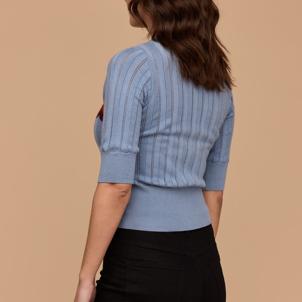 
                      
                        WHOLESALE - DUSTY BLUE Zig Zag Elbow Sleeve Knit
                      
                    