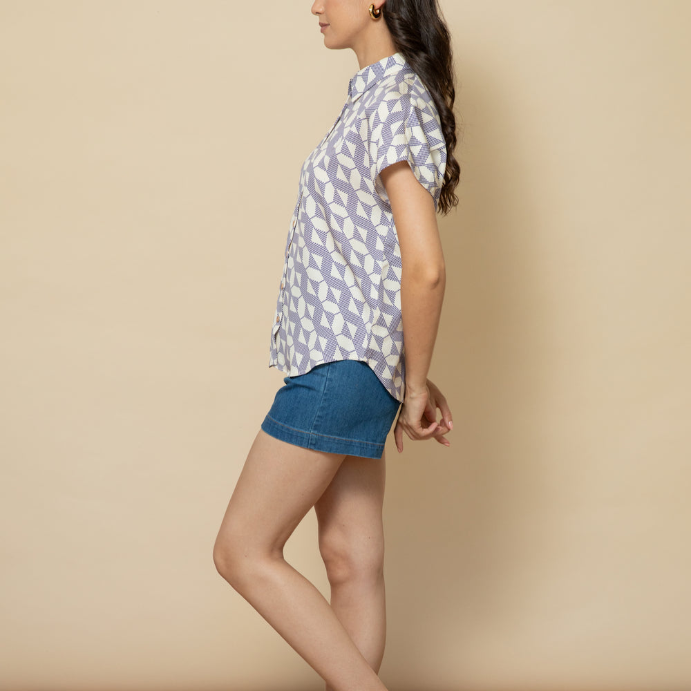 
                      
                        ZIG ZAG Capped Sleeve Shirt
                      
                    
