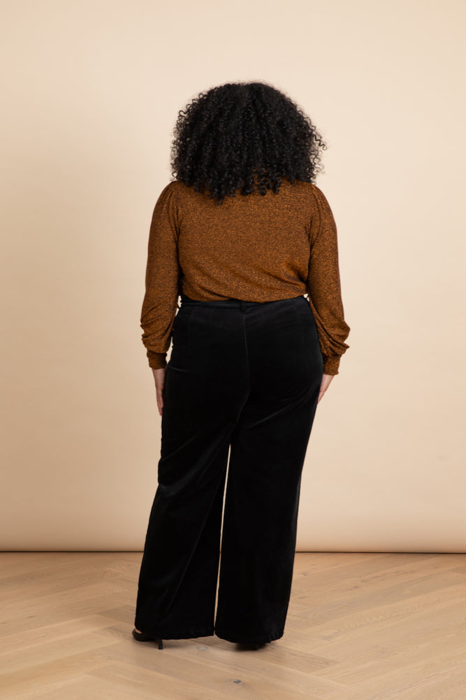 
                      
                        Black Velvet High Waisted Pants
                      
                    