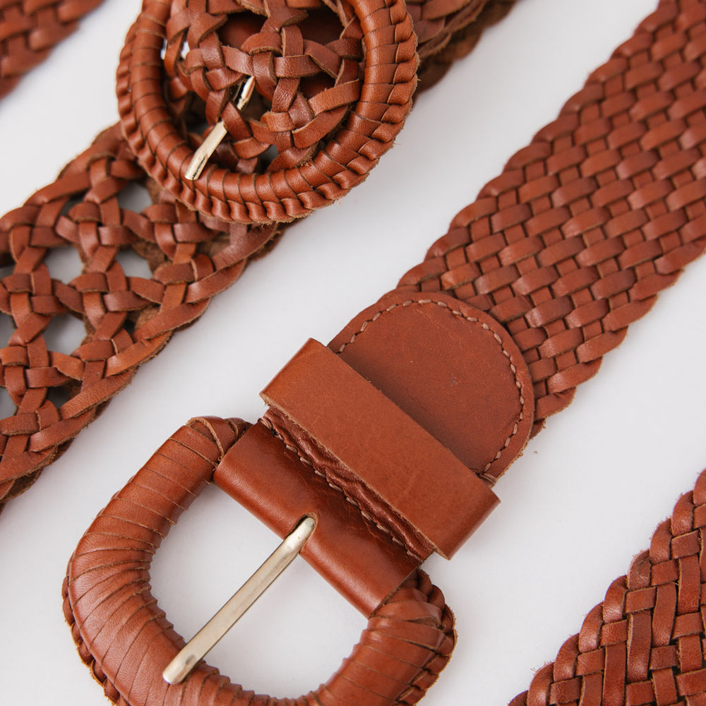 
                      
                        WEAVE MCQUEEN Tan Leather Belt
                      
                    
