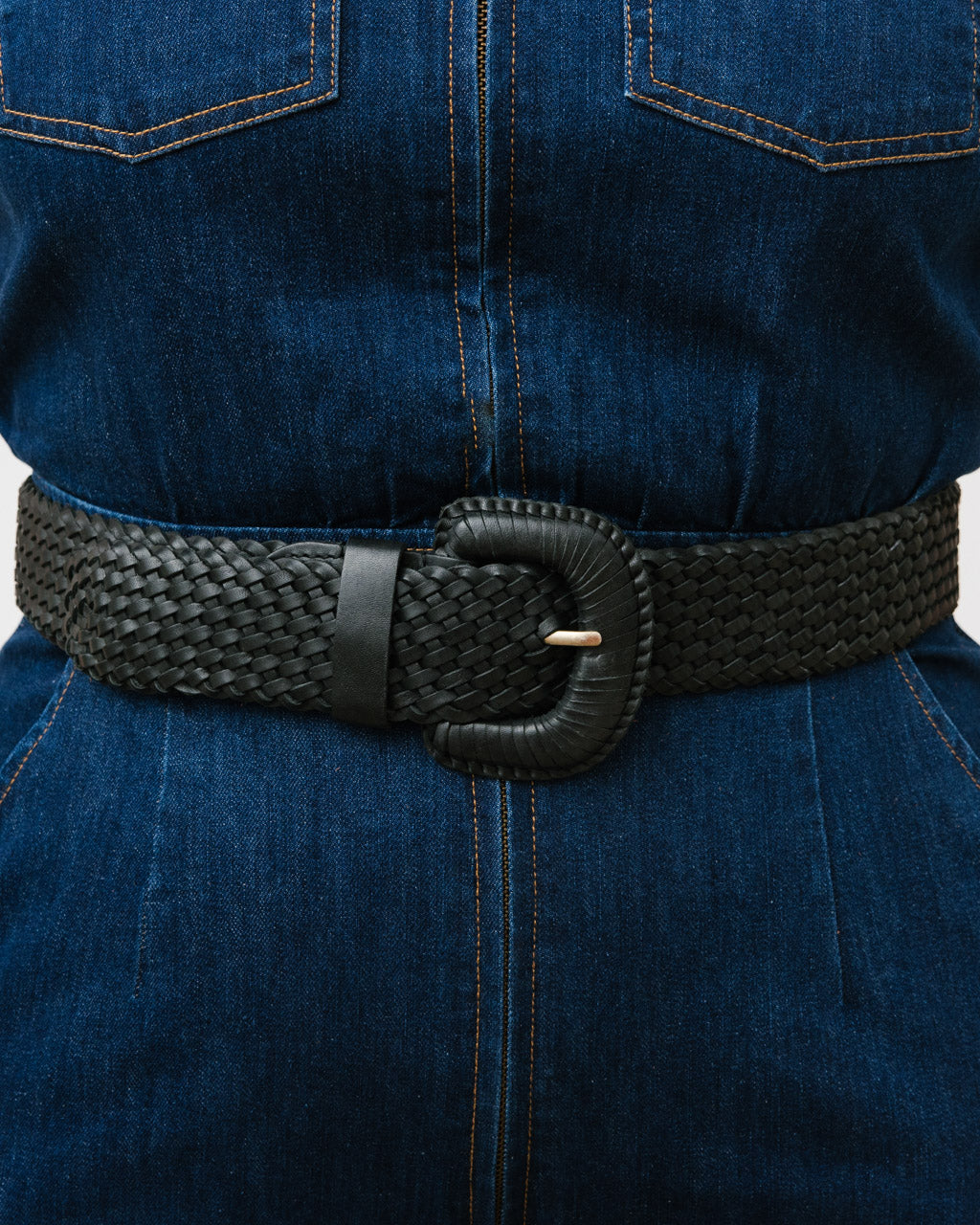 WEAVE MCQUEEN Black Leather Belt