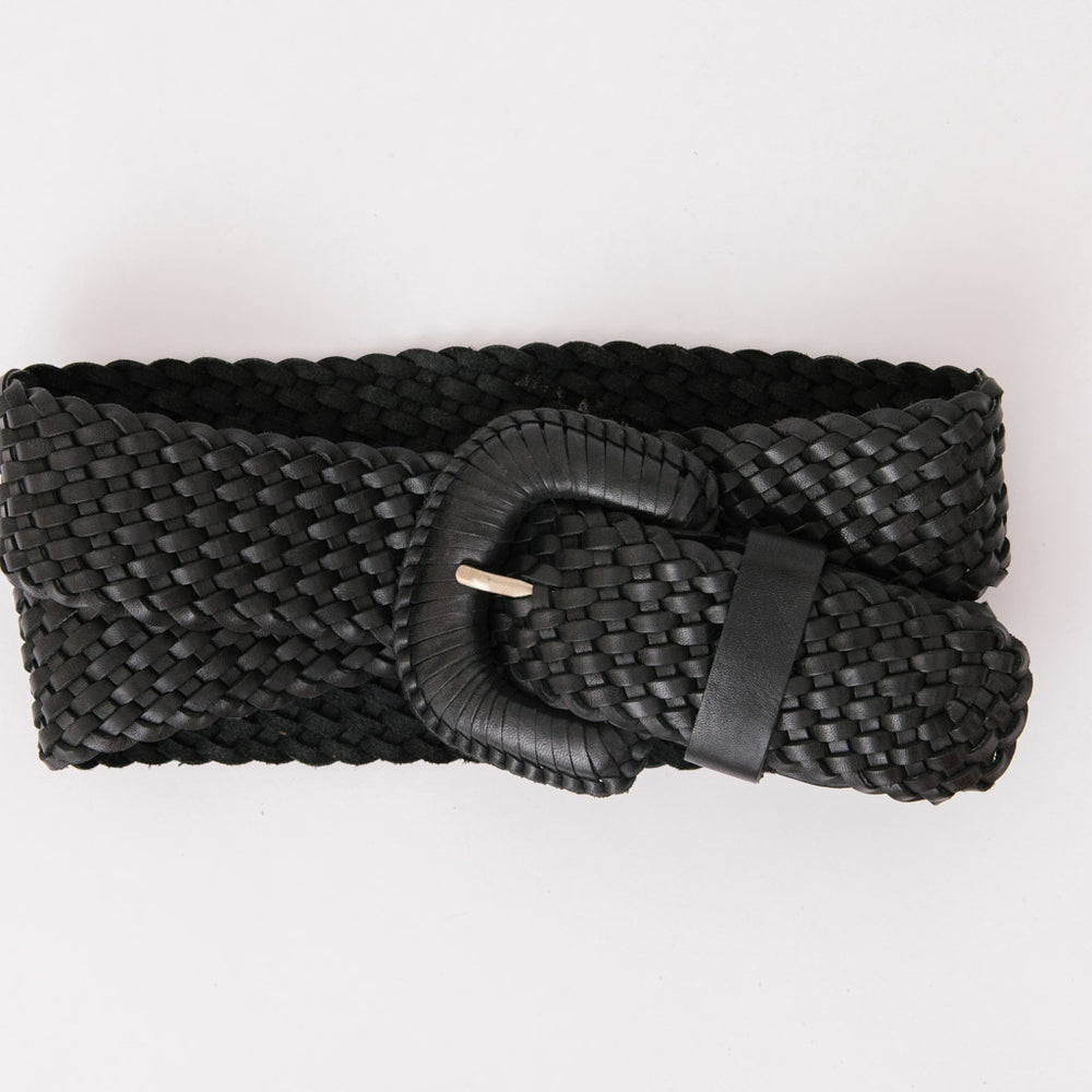 
                      
                        WEAVE MCQUEEN Black Leather Belt
                      
                    
