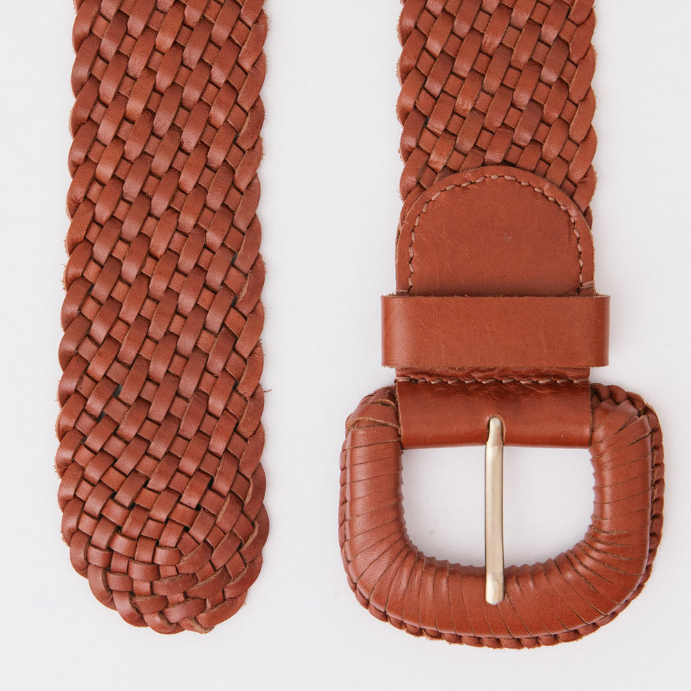 
                      
                        WEAVE MCQUEEN Tan Leather Belt
                      
                    